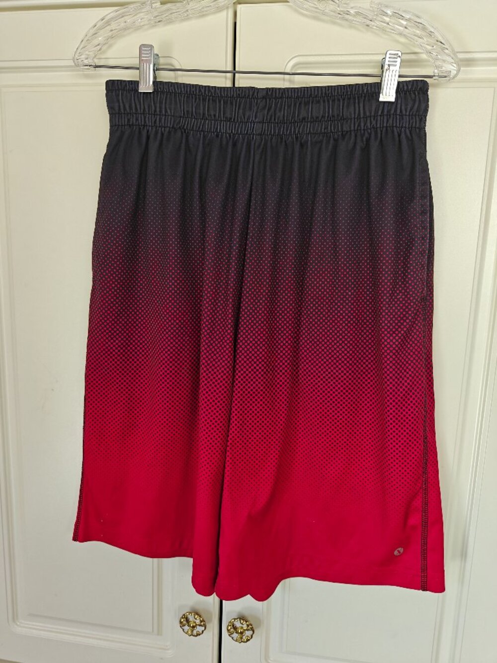 Xersion Men's Red/Black Swim Shorts, Size Medium